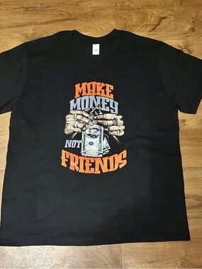 Make Money Not Friends Graphic Tee - Black
